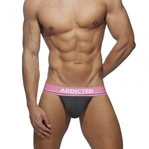 Addicted Jock UP AssFreedom bez tylnych gum AD904 C-15 szara kieszeń i różowy pas
