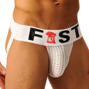 Jockstrap Fist Logo White