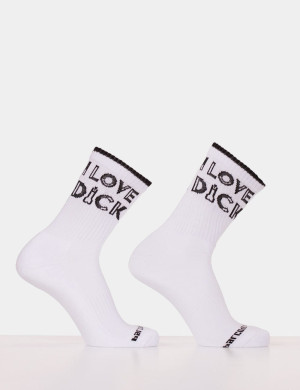 Barcode Berlin Fun Socks I Love Dick 92481 białe