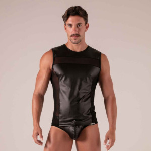 Absolu Male`s Skórzany Rebel Tank Top AM0009N
