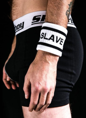 Sk8erboy Sweatband SLAVE Opaska biało-czarna