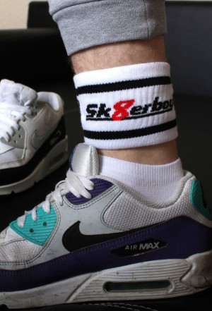 Sk8erboy Sweatband Opaska biało-czarna