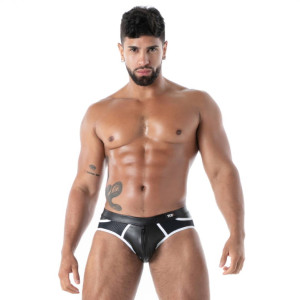 TOF PARIS jockstrapy-slipy z ekoskóry TOF621N czarne