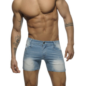 Addicted Jeansowe szorty AD530 C-500 niebieskie