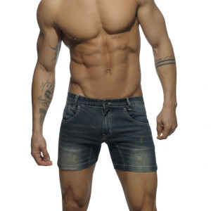 Addicted Jeansowe szorty AD530 C-502 granatowe