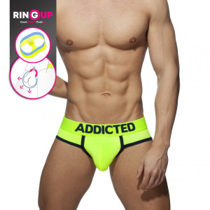 Addicted Slipokąpielówki neonowe z C-Ringiem AD917 C-31 jaskrawożółte