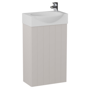 Mała szafka łazienkowa wisząca kaszmir lamelowe fronty 39 x 22 cm z umywalką z otworem CUSCO