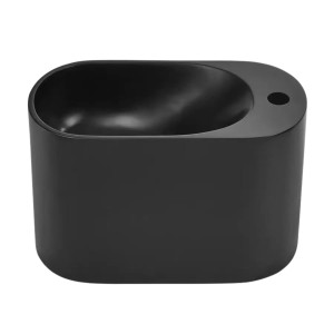 Umywalka z kamienia syntetycznego nablatowa / wisząca owalna czarna 45 x 22 cm OVELA Black : Typ montażu - podwieszana