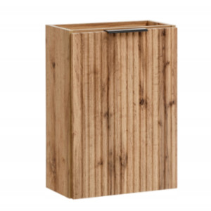Szafka wisząca pod umywalkę w kolorze naturalnego drewna ryflowany front 40 x 22 cm ASTROS Light oak