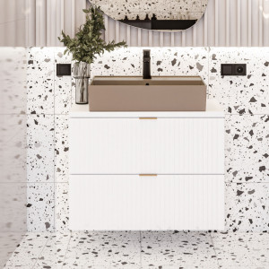Szafka wisząca podumywalkowa biała 80 x 46 cm ASTROS White
