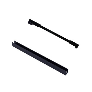 Ścianka prysznicowa Walki-in szkło satynowe matowe półokrągła 8mm MOLIS Satin Oval MASSI | Różne rozmiary : Kolor profili kabiny - czarny, Szerokość ścianki - 70 cm, Typ montażu - WALK in FIX