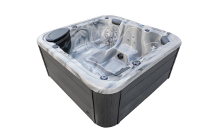 JACUZZI OGRODOWE WANNA  SPA 5-OSOBOWA WHITE OBUDOWA ANTRACYT 195x195 CM