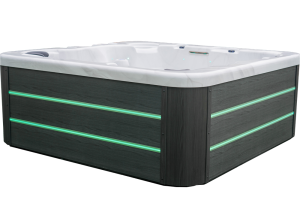 JACUZZI OGRODOWE PREMIUM WANNA  SPA 5-OSOBOWA WHITE OBUDOWA BROWN LED 230x230 CM