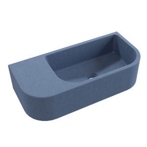 Massi Umywalka betonowa wisząca / nablatowa półokrągła z półką bez otworu na baterię 65 x 30 cm LARMO | różne kolory : Kolor - Jagodowy, Typ montażu - nablatowa