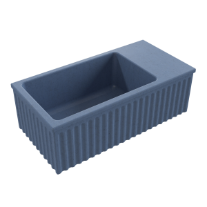 Massi Umywalka betonowa ryflowana nablatowa / wisząca prostokątna 60 x 30 cm WELLE | różne kolory : Kolor - Jagodowy, Typ montażu - nablatowa