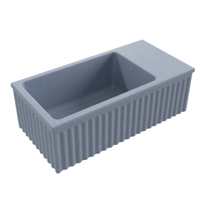 Massi Umywalka betonowa ryflowana nablatowa / wisząca prostokątna 60 x 30 cm WELLE | różne kolory : Kolor - Lawendowy, Typ montażu - nablatowa