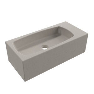 Massi Umywalka betonowa wisząca / nablatowa prostokątna bez otworu na baterię 65 x 30 cm z półką ZALM | różne kolory : Kolor - Cappuccino, Typ montażu - nablatowa