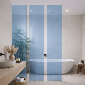 Ścianka szklana MOLIS Panel XXL Grafit szkło grafitowe | Różne kolory | Różne rozmiary : Kolor szkła - Niebieski, Rozmiar - 3szt. -  40 x 300 cm