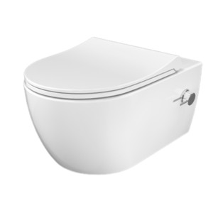Massi Miska WC wisząca rimless biała z funkcją bidetu RONA white z deską wolnoopadającą typu Slim