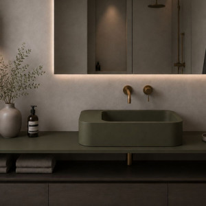 Massi blat łazienkowy betonowy prisma classic popielaty | różne kolory | różne rozmiary : kolor - oliwkowy, rozmiar - 60 x 60 cm
