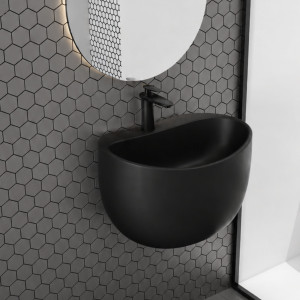 Umywalka nablatowa/wisząca 51cm czarna EGANI Black
