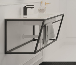 Uniwersalna konsola  wisząca CREATIVE pod umywalkę czarna 95 cm