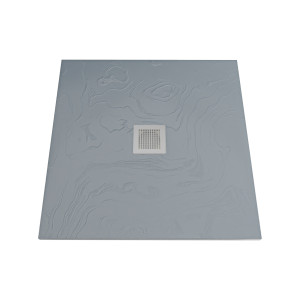 Brodzik z konglomeratu kwadratowy szary 80 x 80 DIAMO Light Grey