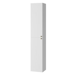 Szafka łazienkowa słupek wiszący biały ryflowany front 30 x 30 x 160 cm UMBRIA White
