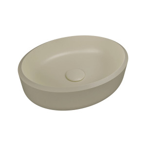 Massi Umywalka z konglomeratu nablatowa okrągła beżowa 40 cm RONA beige : Wykończenie - matowe