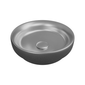 Umywalka ceramiczna nablatowa okrągła srebrna mat 40 cm ARI SILVER