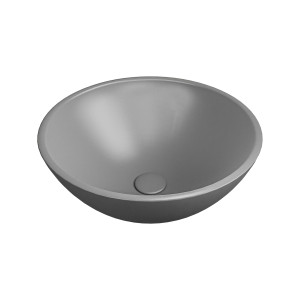 Umywalka ceramiczna nablatowa okrągła szara matowa bez otworu na baterię 32 cm MALO Grey z powłoką easy clean