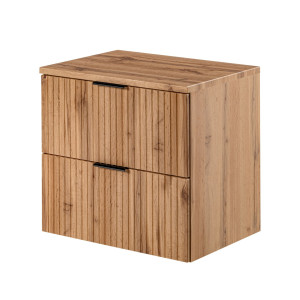 Szafka wisząca podumywalkowa w kolorze naturalnego drewna 60 x 46 cm ASTROS Light oak z blatem