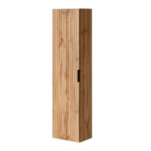 Szafka łazienkowa wisząca słupek w kolorze naturalnego drewna 35 x 25 x 140 cm ASTROS Light Oak