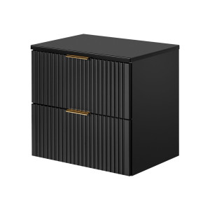 Szafka podumywalkowa czarna mat 60 x 46 cm ASTROS Black z blatem