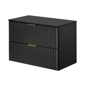 Szafka wisząca podumywalkowa czarna  mat 80 x 46 cm ASTROS Black z blatem