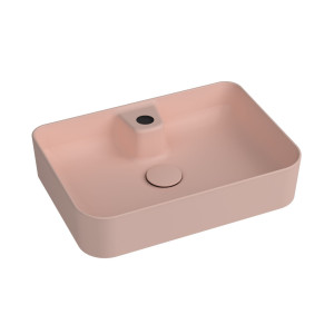 Massi Umywalka ceramiczna nablatowa różowa z otworem na baterie 50 x 35 cm LERA pink
