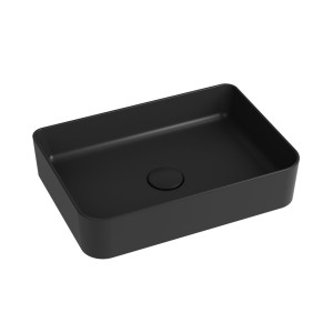 Massi Umywalka ceramiczna nablatowa czarna bez otworu na baterię 50 x 35 cm LERA Black