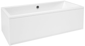 Wanna prostokątna 160 x 75 cm biała do zabudowy odpływ na środku + obudowa INDO MASSI