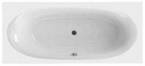 Wanna prostokątna biała 180 x 80 cm do zabudowy odpływ po środku EMBER MASSI