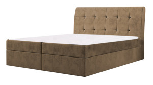 Łóżko kontynentalne HAMAR beżowe monolith 160 x 200