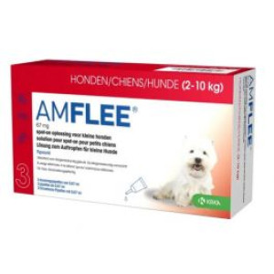 KRKA FARMACEUTICI MILANO Srl Amflee Combo Spot-On Soluzione per Cani 3 Pipette da 0,67ml 2-10kg - Antiparassitario per Cani, Pulci e Zecche