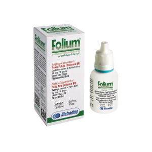 BIOTRADING Srl UNIPERSONALE Folium Gocce Acido Folico, Integratore Alimentare, 20ml, Supporto per Carenze Nutrizionali e Sintesi Aminoacidi