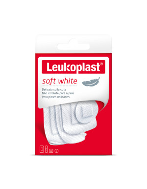 ESSITY ITALY SpA Leukoplast Soft White 40 Pezzi Assortiti - Nastro Adesivo Morbido per Fissaggio Ferite
