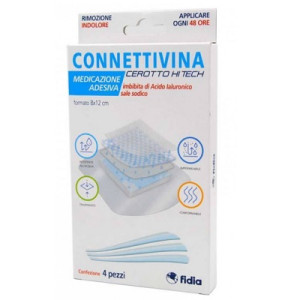 FIDIA FARMACEUTICI SpA Connettivina - Cerotto Hitech 8x12cm 4 Pezzi - Trattamento per Ferite e Abrasioni
