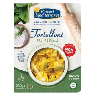 EUROSPITAL SpA Piaceri Mediterranei Tortelloni Ricotta Spinaci Senza Glutine 250g - Pasta per celiaci, senza glutine
