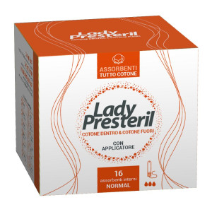 CORMAN SpA Lady Presteril Assorbenti Interni Normal in Cotone, 16 pezzi