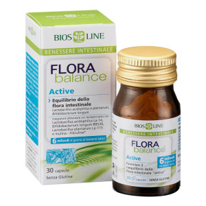 BIOS LINE SpA Florabalance Active 30 Capsule - Integratore Probiotico con Fibruline