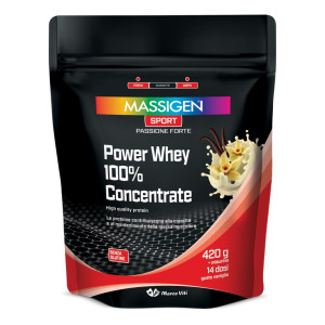 MARCO VITI FARMACEUTICI SpA Massigen Sport Power Whey 100% Concentrate Vaniglia, 420 g