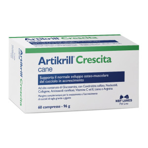 N.B.F. LANES Srl Artikrill Crescita Cane 60 Compresse - Integratore per lo Sviluppo Osteo-Muscolare del Cucciolo