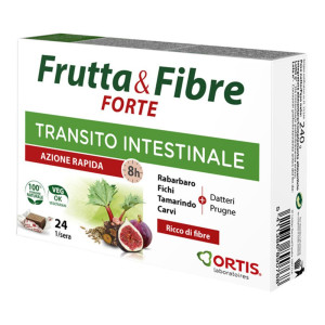 ORTIS LABORATOIRES PGMBH Frutta & Fibre Forte - Integratore Alimentare 24 Cubetti per il Transito Intestinale